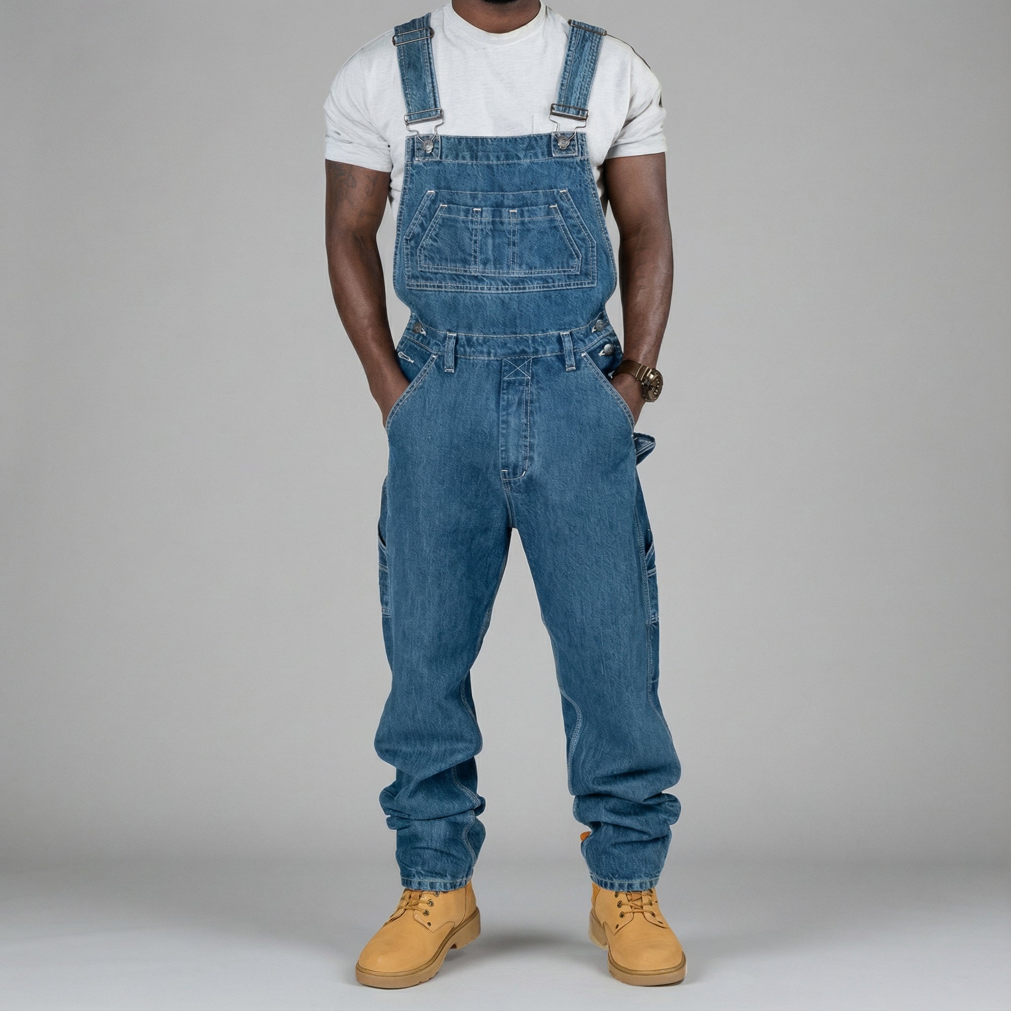 Kelim – Pánske nohavice na traky z denimu so švovými detailmi – Streetwear a každodenné nosenie