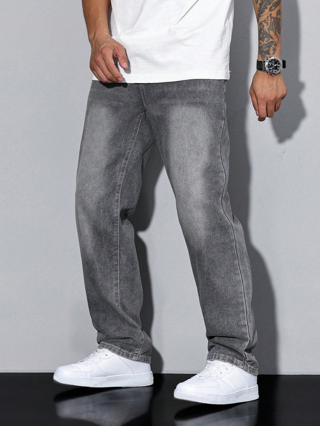UrbanEase – Herren Jeans Daan in Uni-Farbe – Zeitloser Allrounder
