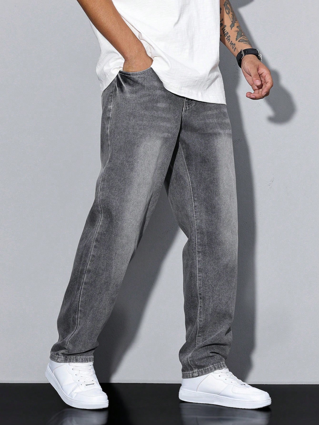 UrbanEase – Herren Jeans Daan in Uni-Farbe – Zeitloser Allrounder