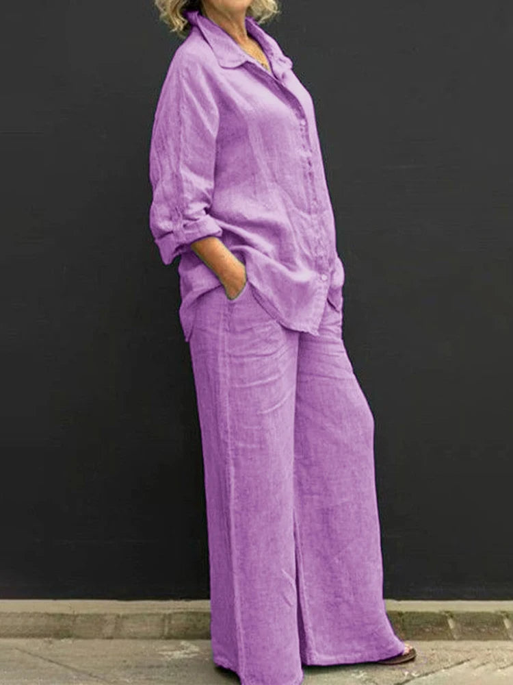 Ensemble de linge détendu avec patte de boutonnage - Brooke