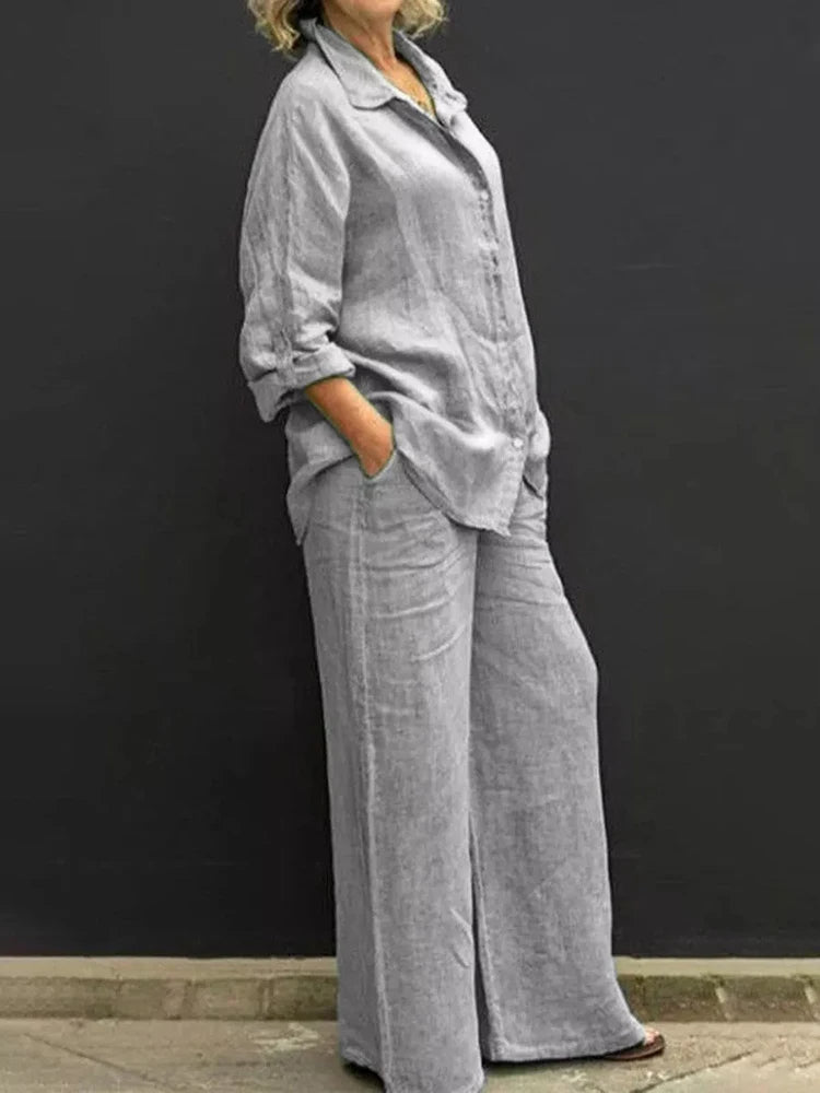 Ensemble de linge détendu avec patte de boutonnage - Brooke