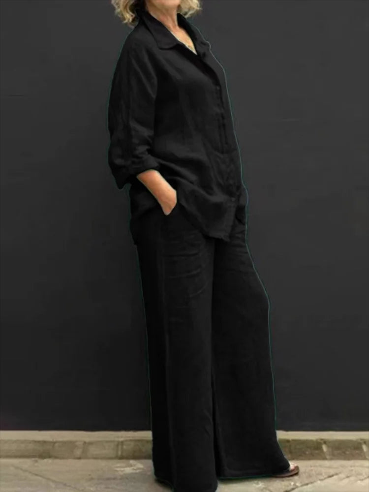 Ensemble de linge détendu avec patte de boutonnage - Brooke