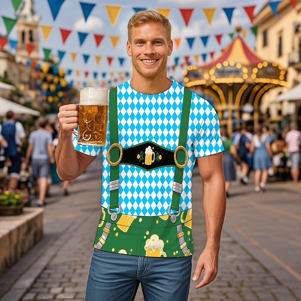 Trachtenwitz – Pánske tričko s grafikou kožených nohavíc – Tvoj vtipný Wiesn vzhľad