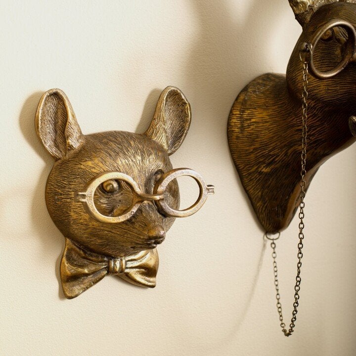 WallCritters – Decorazione da parete con testa di animale giocosa – Design in resina dipinto a mano