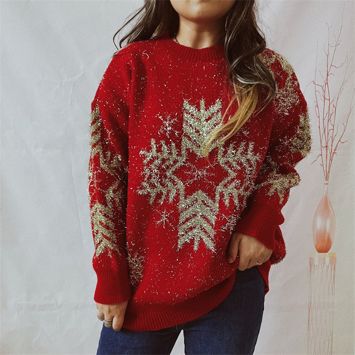 Maglione con fiocchi di neve - Maglione invernale accogliente e festivo