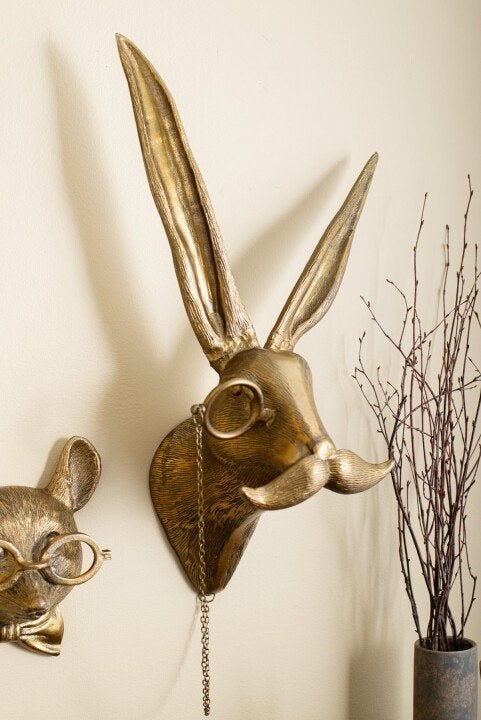 WallCritters – Decorazione da parete con testa di animale giocosa – Design in resina dipinto a mano