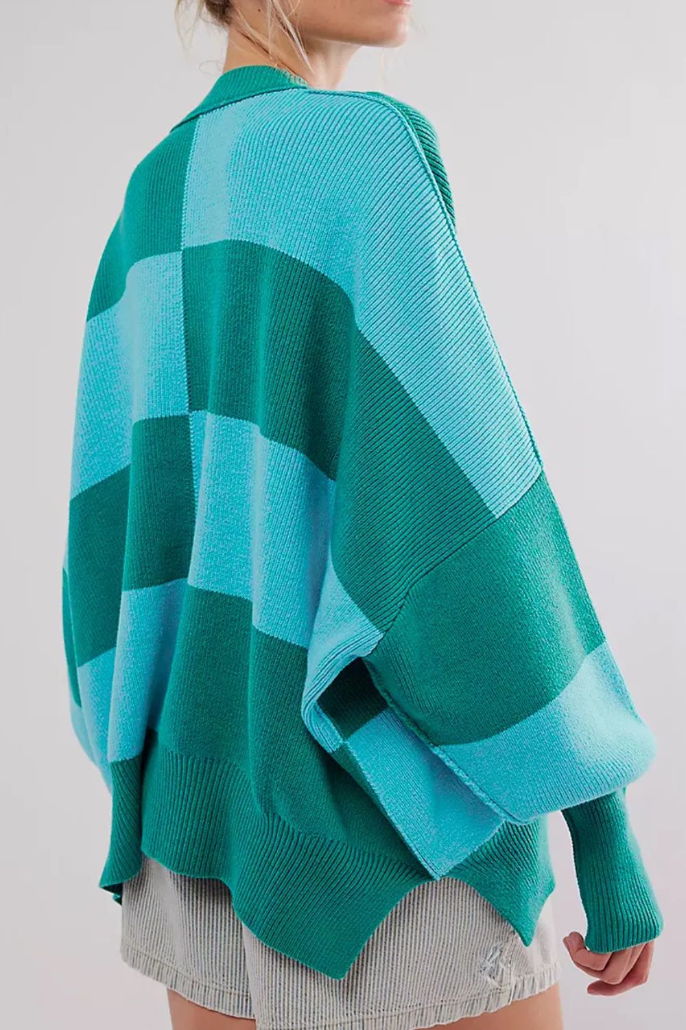 Farbblock-rundhals-pullover med lange ærmer - moderigtig pullover