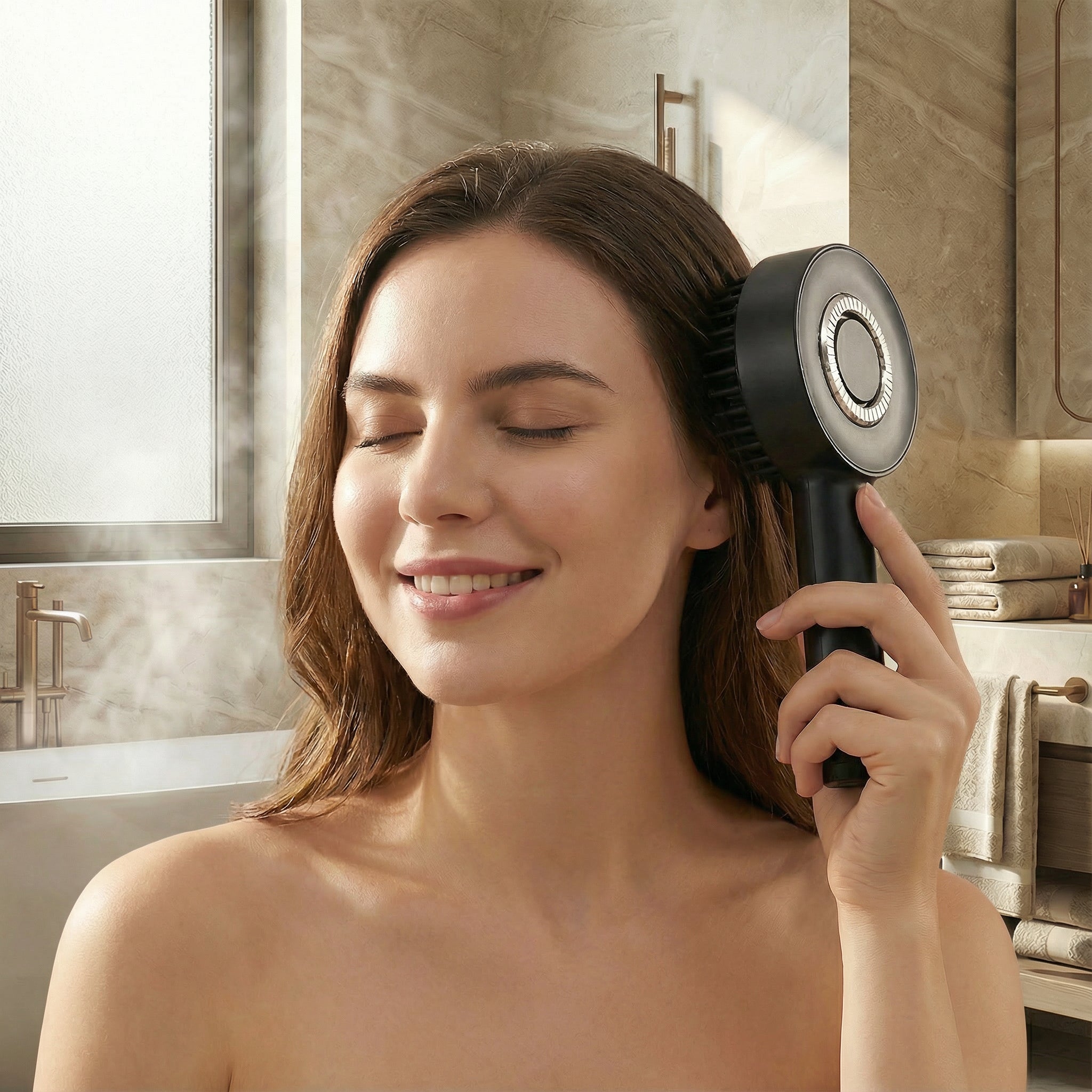 Peigne de massage électrique – Vibration, lumière rouge & design ergonomique