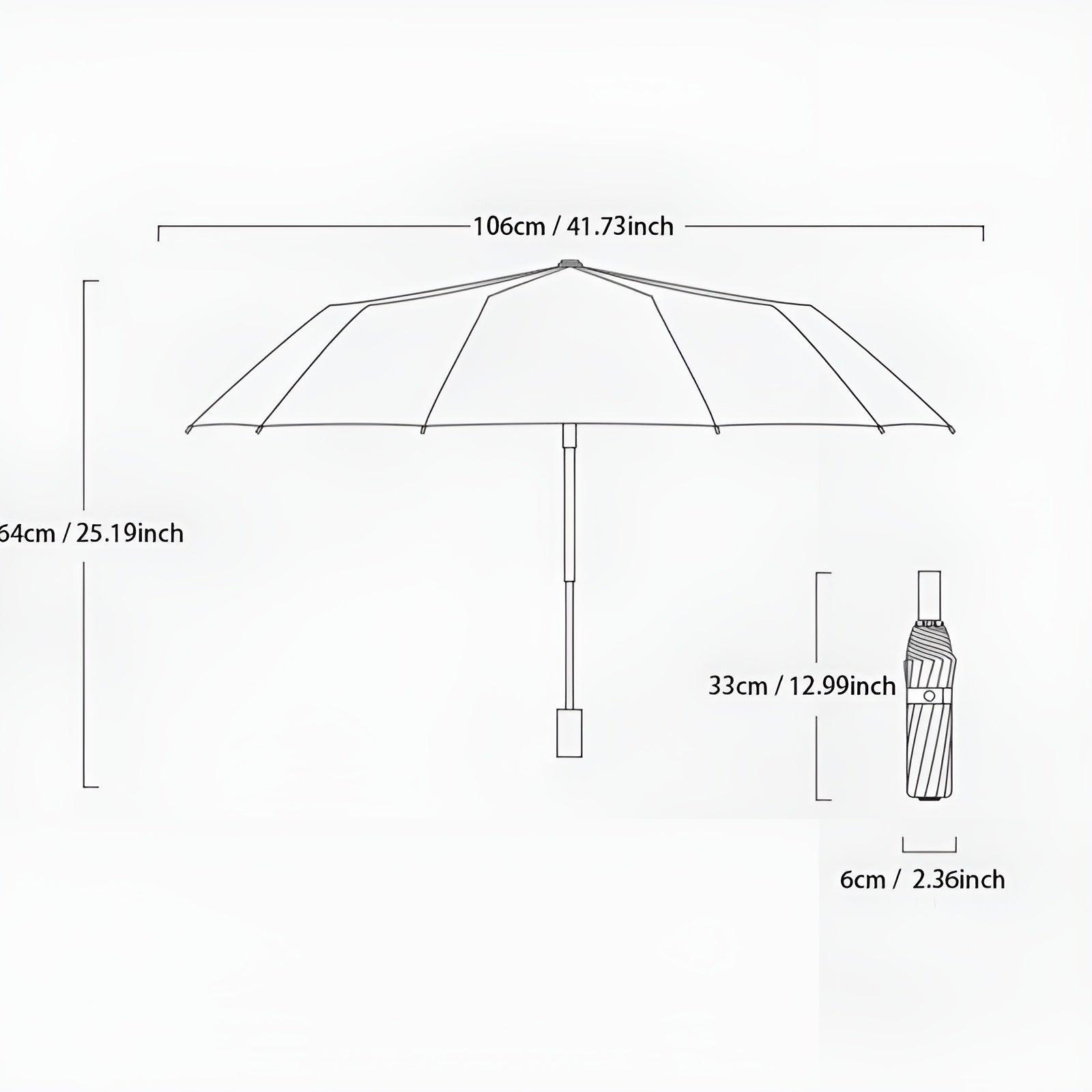 Automatik-Regenschirm – UV-Schutz SPF 50+, Kompakt & Windfest