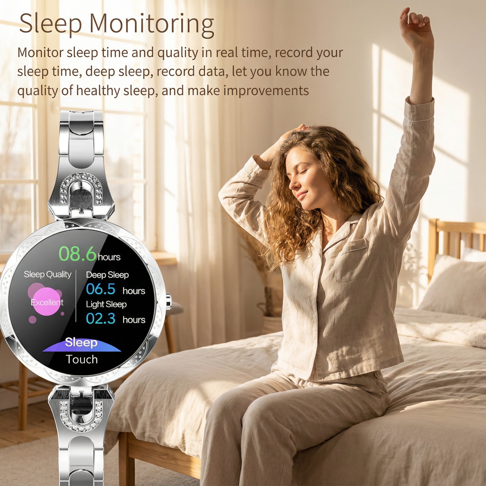 AquaFit – Vodotesné inteligentné hodinky so zdravotnými a fitness funkciami pre dámy