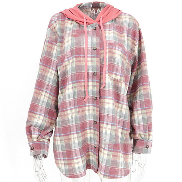 Cardigan a quadri casual con maniche lunghe - Alivia