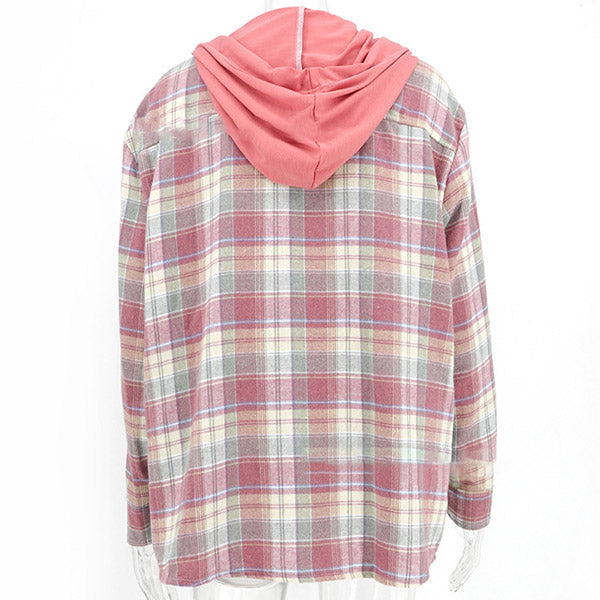Cardigan a quadri casual con maniche lunghe - Alivia