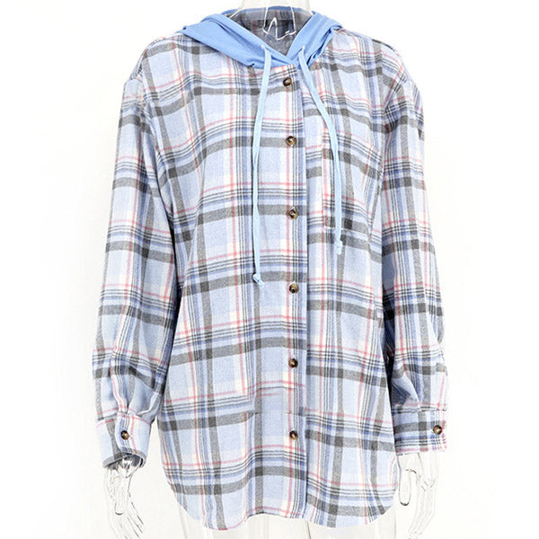 Cardigan a quadri casual con maniche lunghe - Alivia
