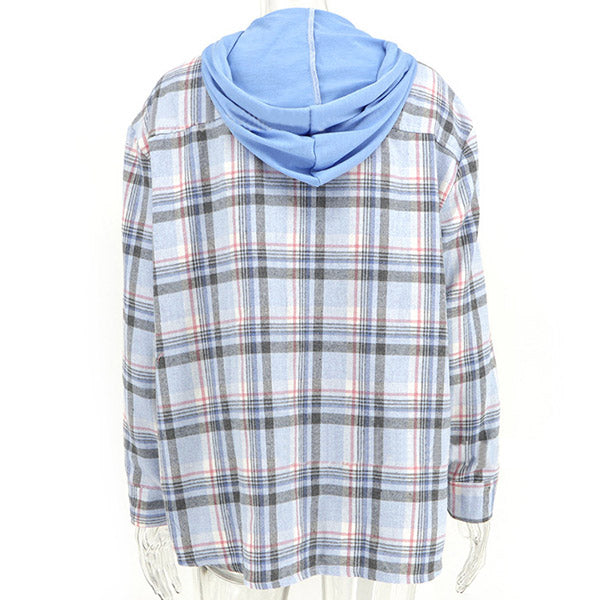 Cardigan a quadri casual con maniche lunghe - Alivia