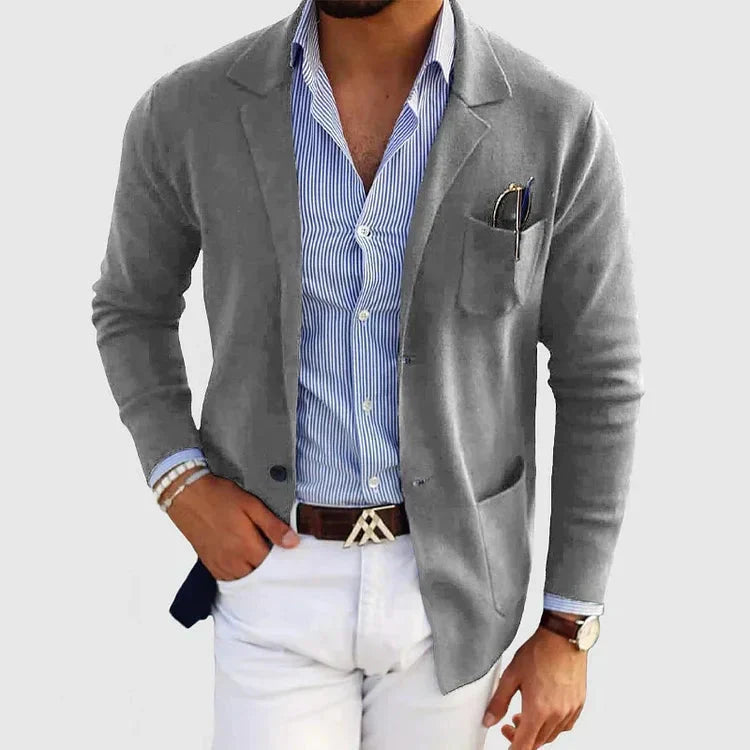 Stilfuld herreblazer med casual knaplommer og reverskrave - Lorenzo