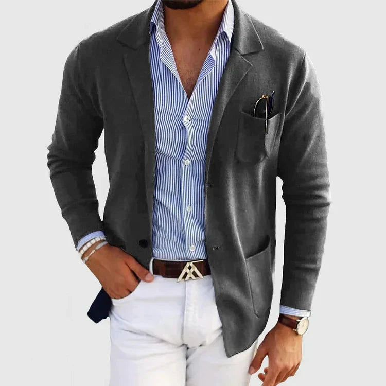 Stilfuld herreblazer med casual knaplommer og reverskrave - Lorenzo