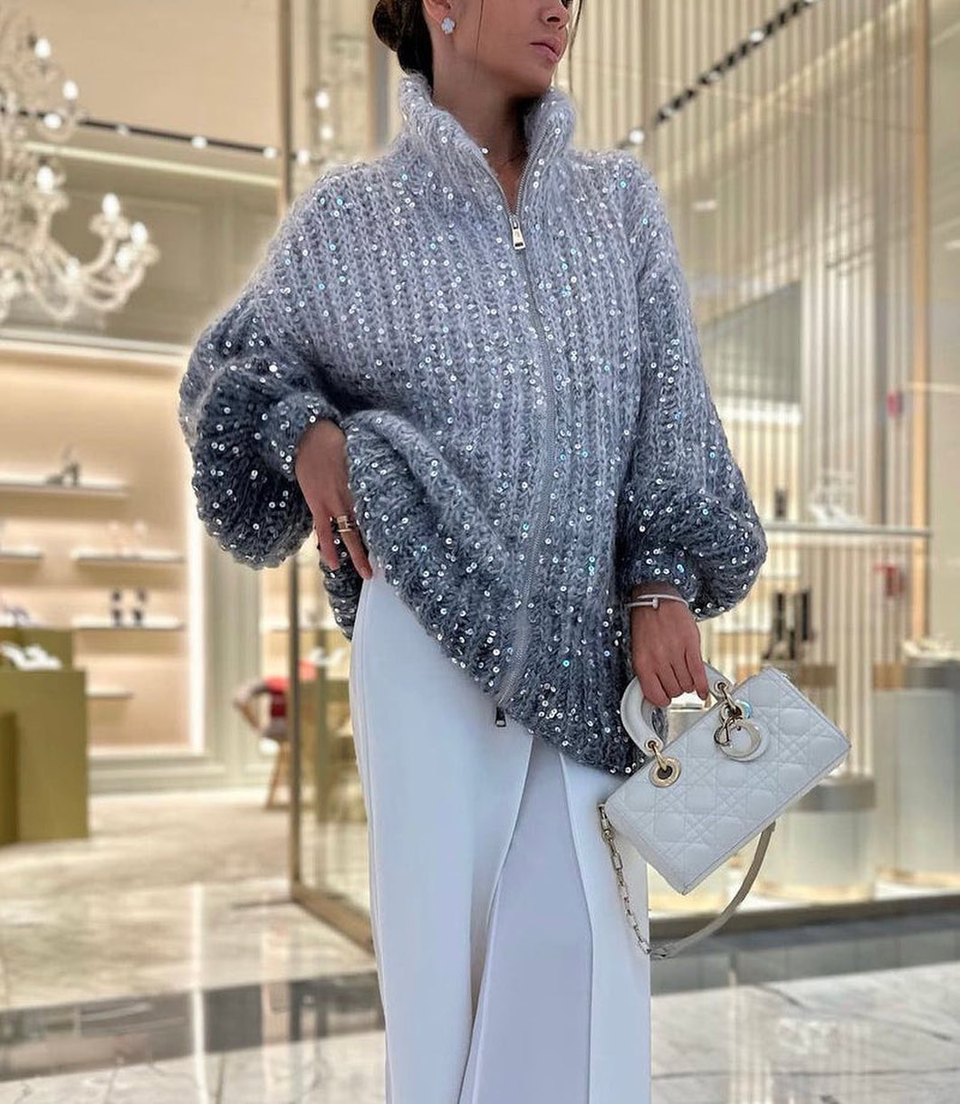 Alyssa cardigan | Cardigan luxueux avec strass en 8 couleurs