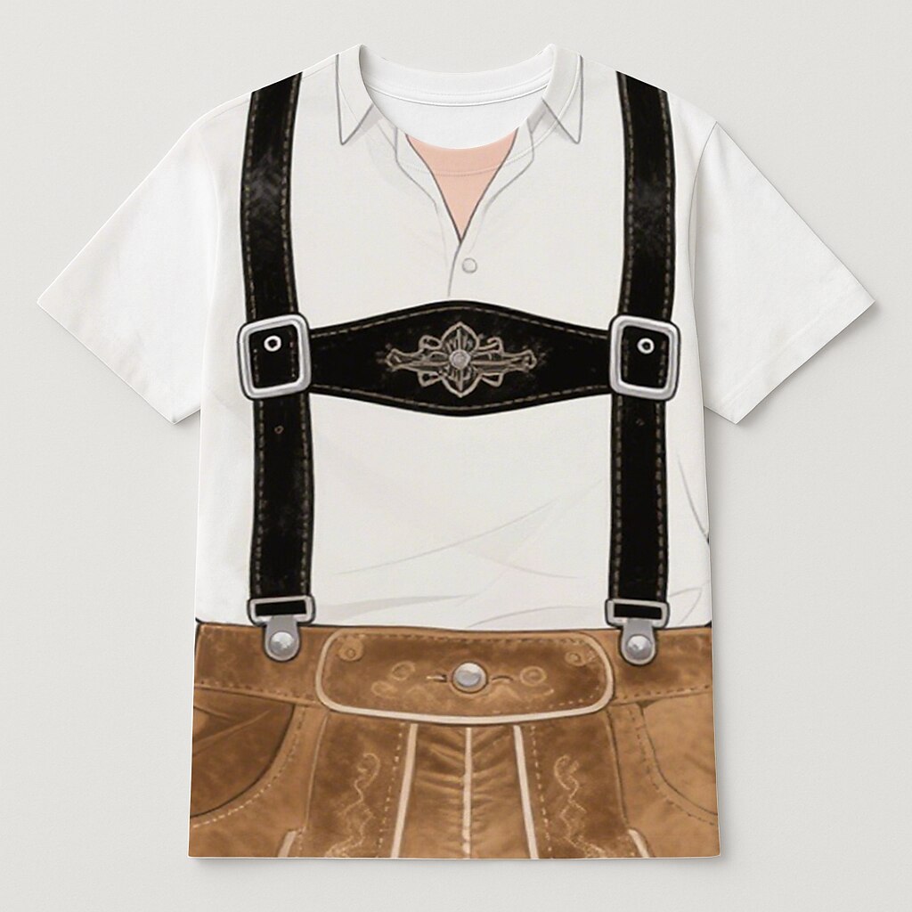 WiesnLook – Pánske tričko s grafikou kožených nohavíc – štýl Oktoberfestu