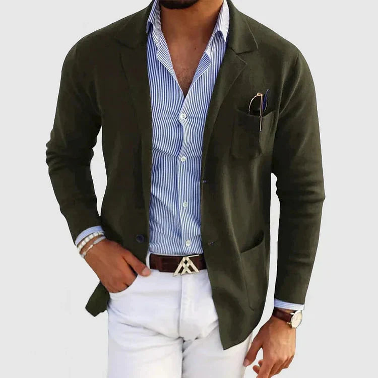 Stilfuld herreblazer med casual knaplommer og reverskrave - Lorenzo