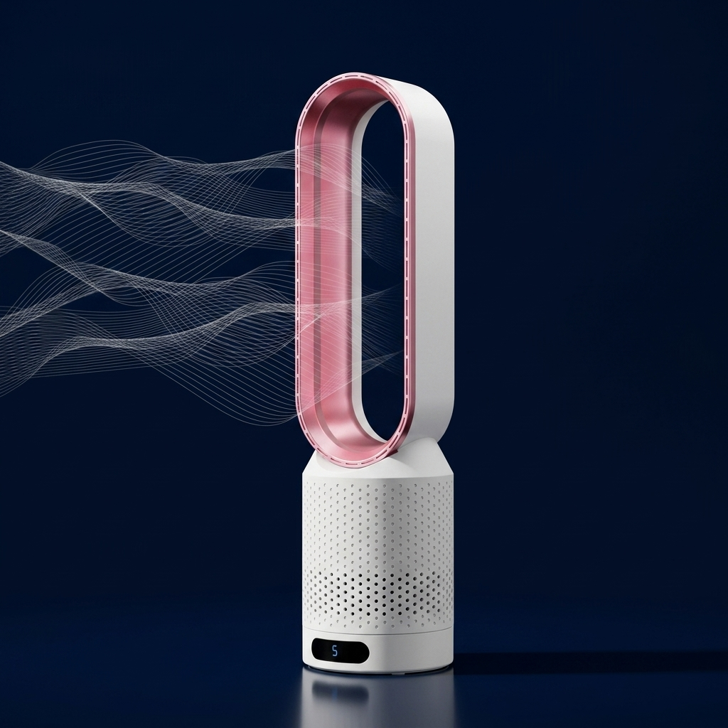 AirPure refroidisseur d'air 3-en-1 avec filtre à air, oscillation et commande tactile LED – sans pales, silencieux et moderne