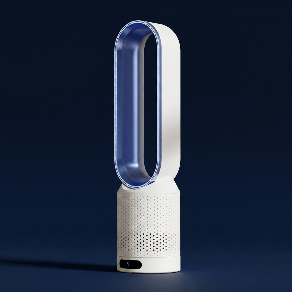 AirPure refroidisseur d'air 3-en-1 avec filtre à air, oscillation et commande tactile LED – sans pales, silencieux et moderne