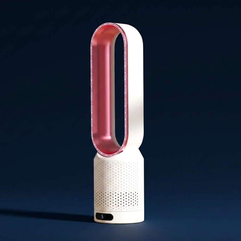 AirPure refroidisseur d'air 3-en-1 avec filtre à air, oscillation et commande tactile LED – sans pales, silencieux et moderne