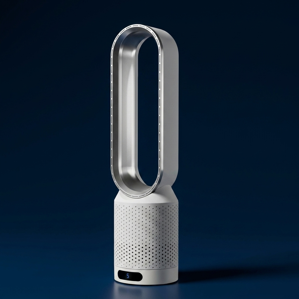 AirPure refroidisseur d'air 3-en-1 avec filtre à air, oscillation et commande tactile LED – sans pales, silencieux et moderne