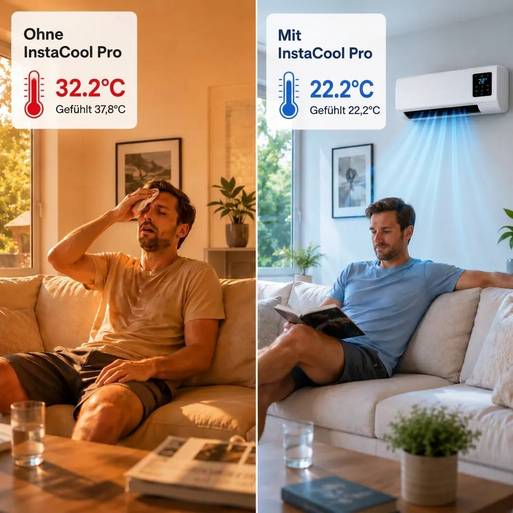Wand-Luftkühler & Heizlüfter – 2-in-1 Gerät mit Timer und Fernbedienung