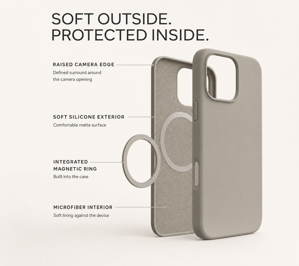 Cover per iPhone MagSafe – custodia in silicone con effetto soft touch e protezione per la fotocamera