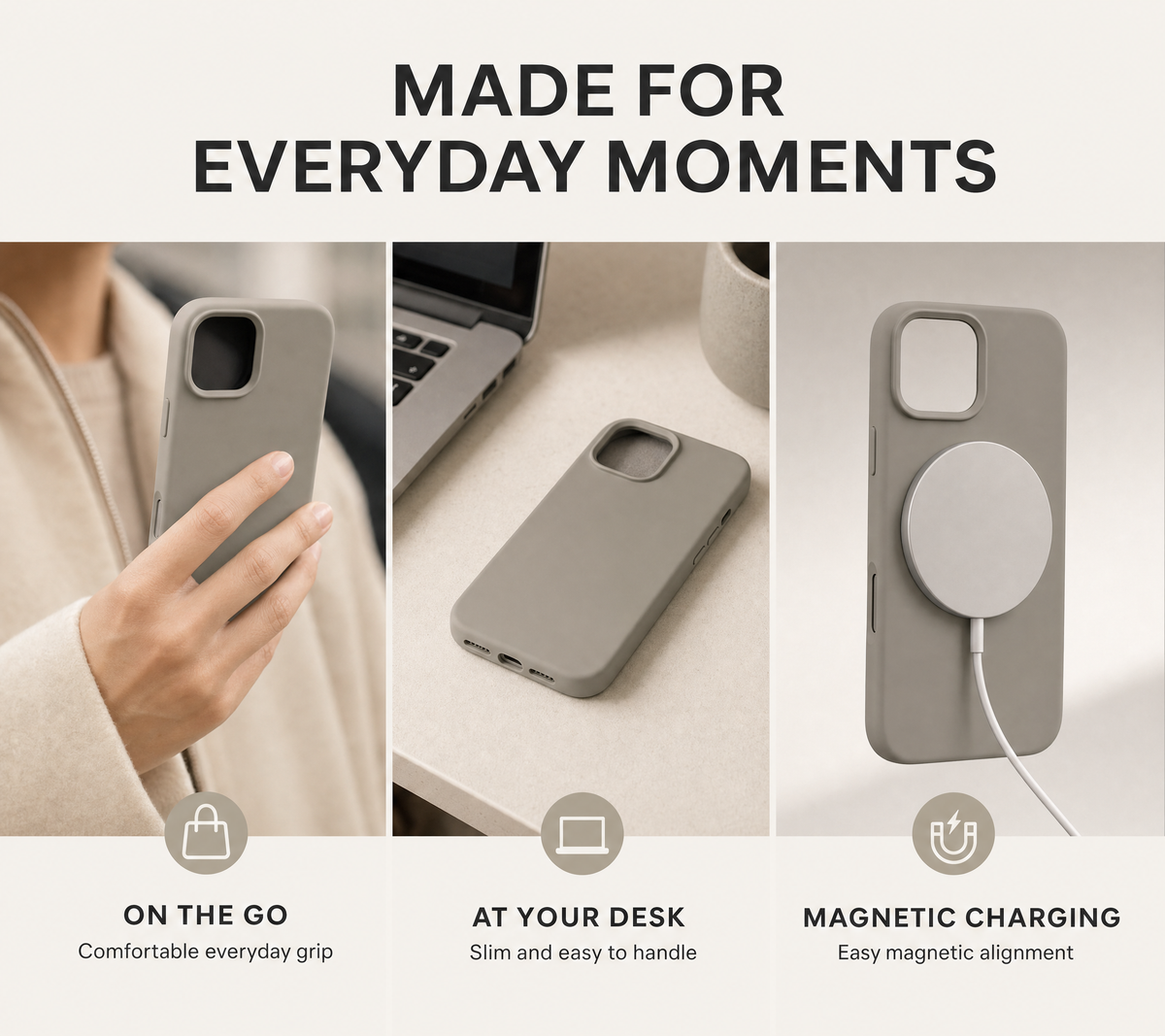 Cover per iPhone MagSafe – custodia in silicone con effetto soft touch e protezione per la fotocamera