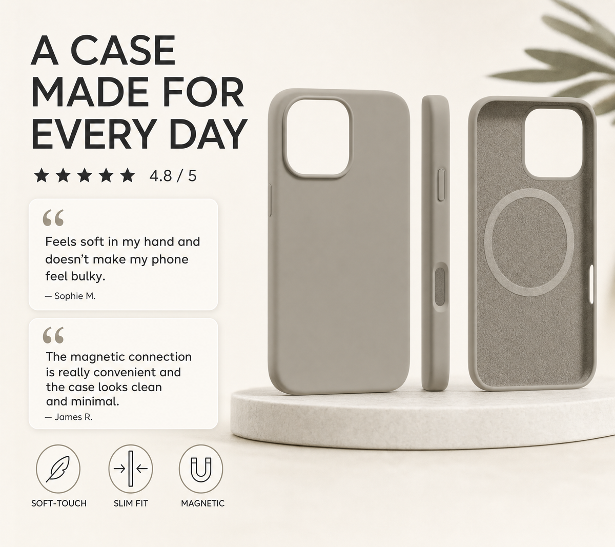 Cover per iPhone MagSafe – custodia in silicone con effetto soft touch e protezione per la fotocamera