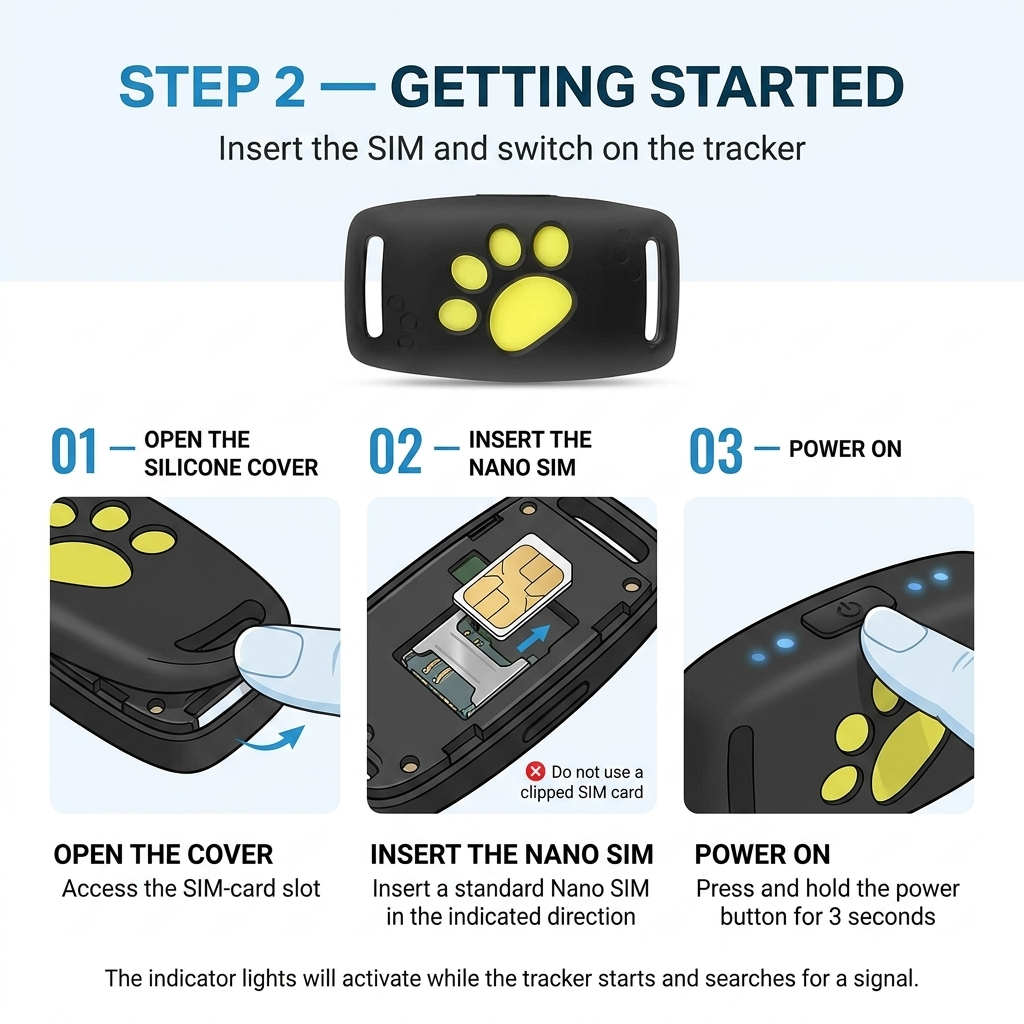 Localizzatore GPS per cani e gatti – Posizionamento in tempo reale con design compatto e batteria durevole