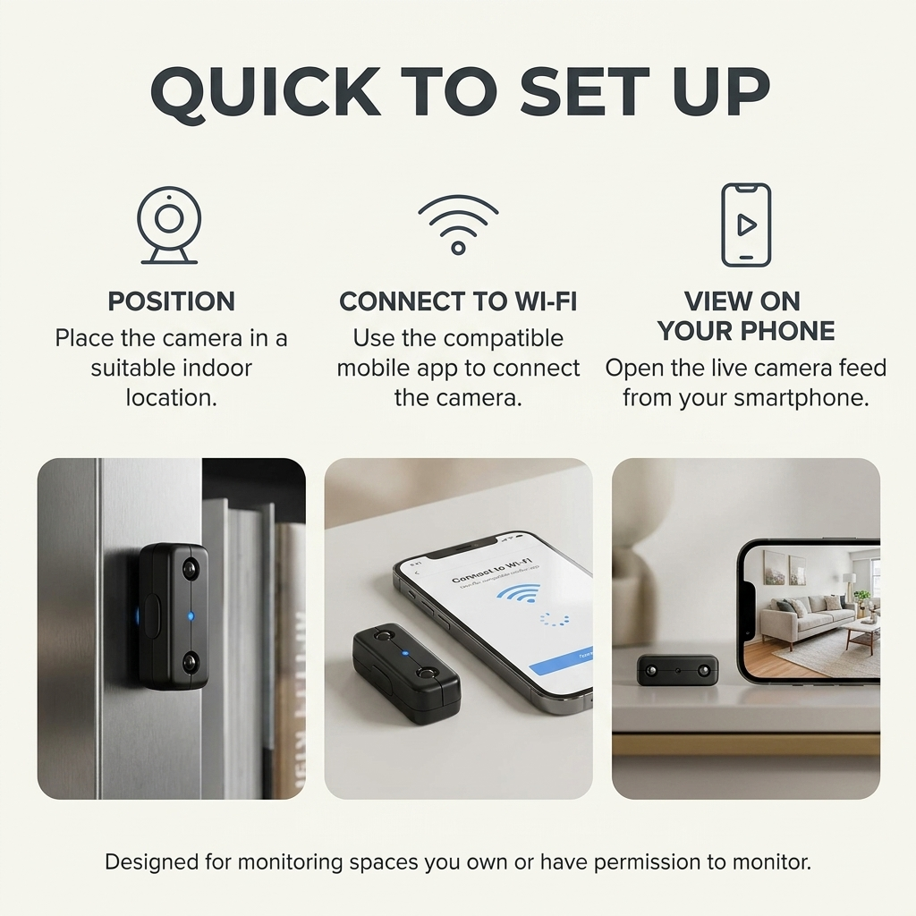 Mini camera – compact design, Full-HD opname & nachtzichtfunctie
