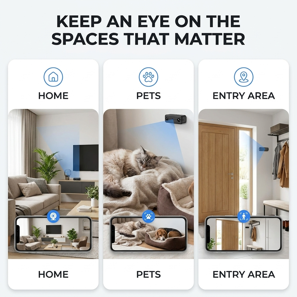 Mini camera – compact design, Full-HD opname & nachtzichtfunctie