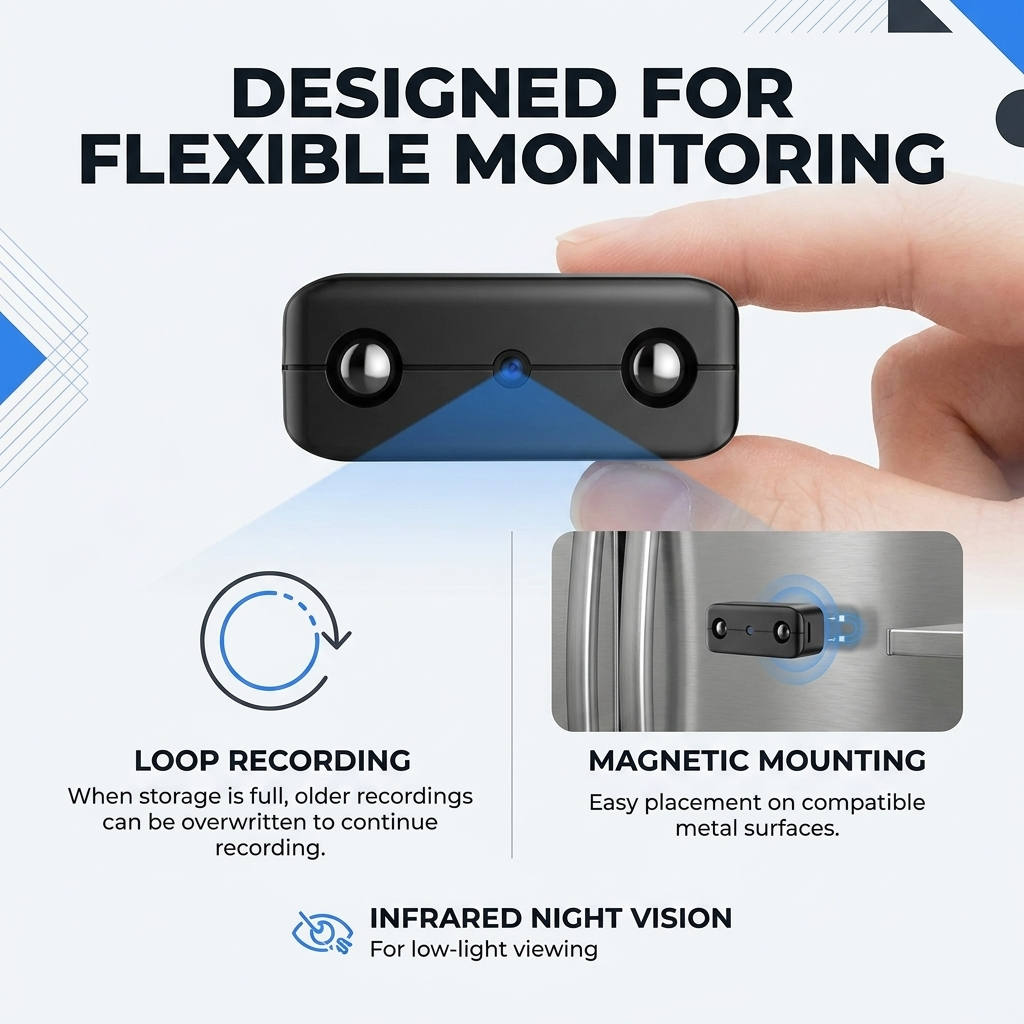 Mini camera – compact design, Full-HD opname & nachtzichtfunctie