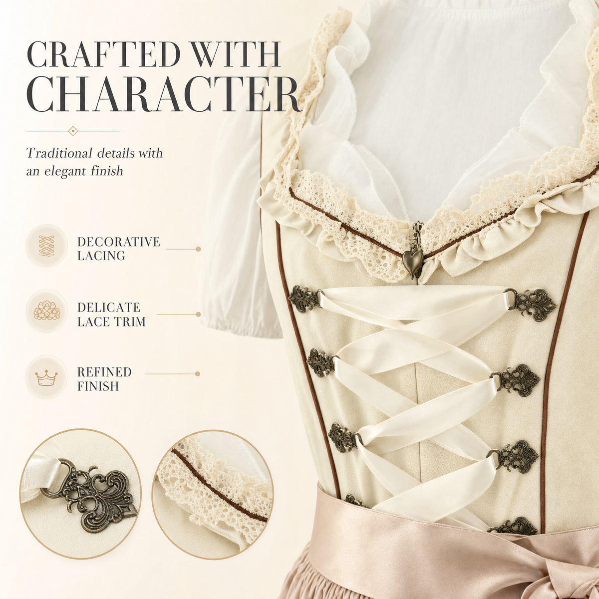 DIA klassieke traditionele kleding voor dames – dirndl met schort en blouse