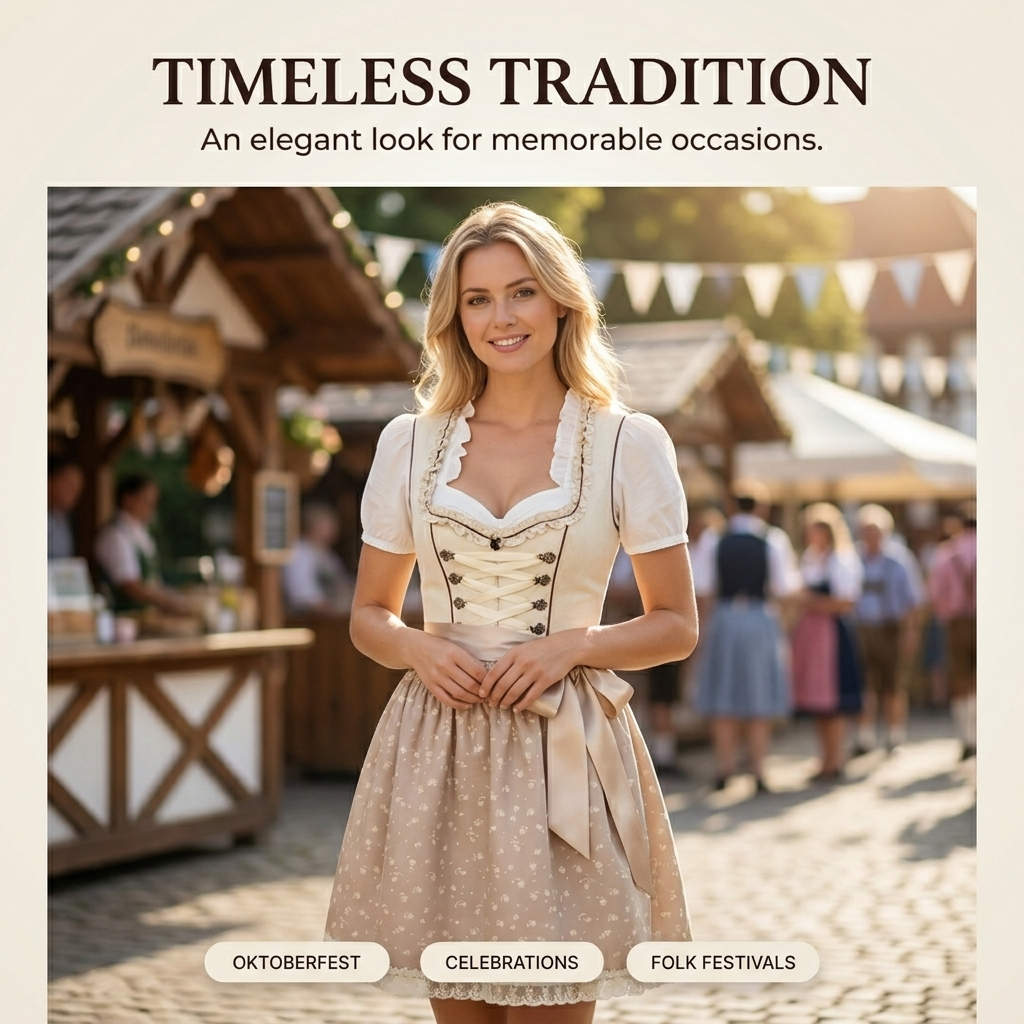 DIA klassieke traditionele kleding voor dames – dirndl met schort en blouse