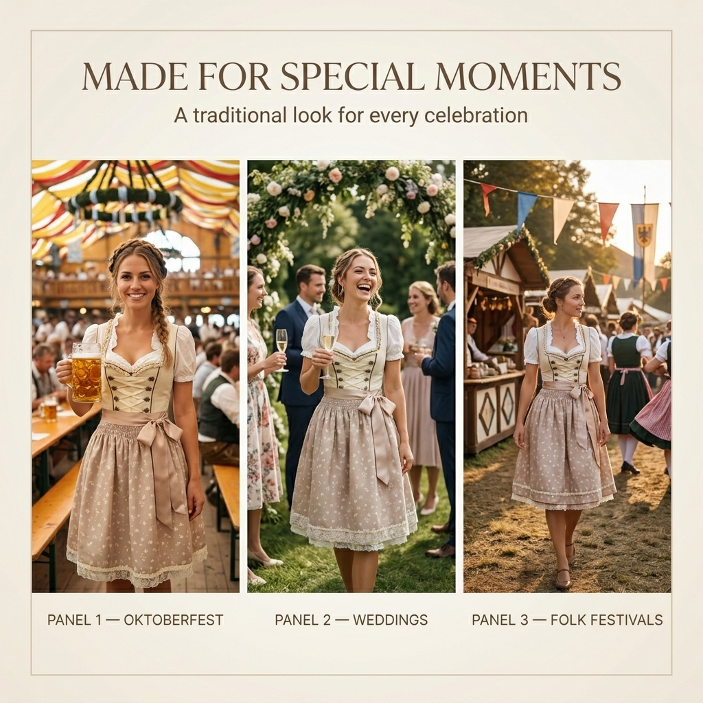 DIA klassieke traditionele kleding voor dames – dirndl met schort en blouse