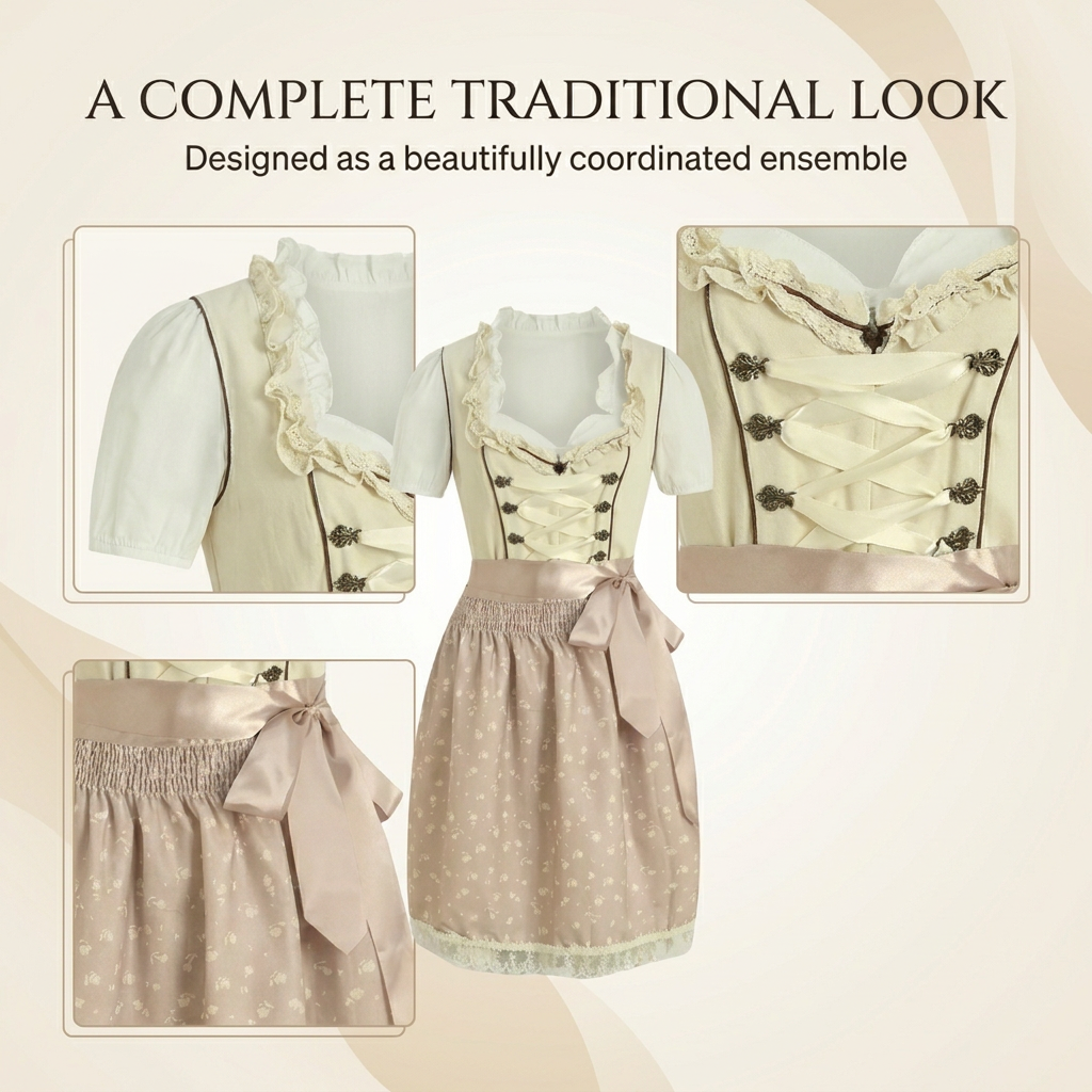 DIA klassieke traditionele kleding voor dames – dirndl met schort en blouse