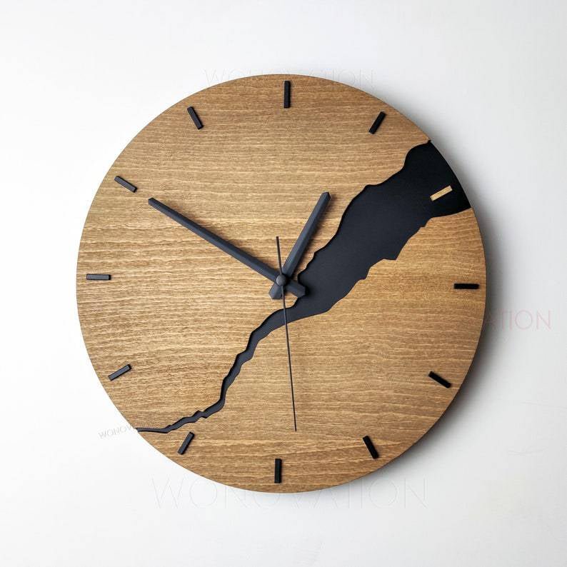 Nuvoro – Holz-Wanduhr Minimalistisches Design – Moderne Wohndekoration
