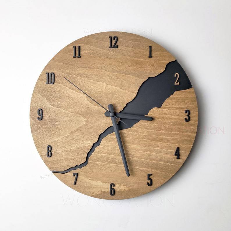 Nuvoro – Holz-Wanduhr Minimalistisches Design – Moderne Wohndekoration
