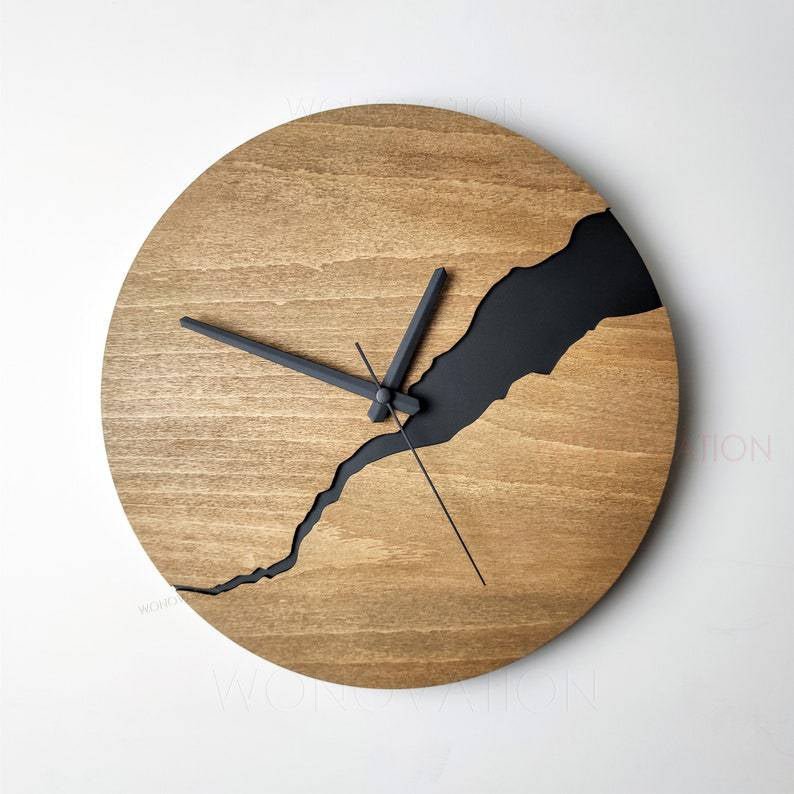 Nuvoro – Holz-Wanduhr Minimalistisches Design – Moderne Wohndekoration