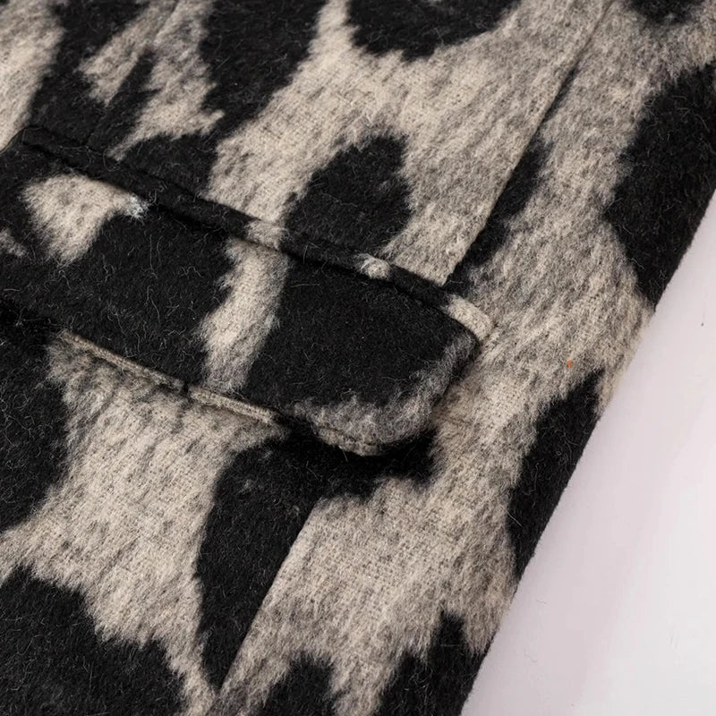 Elegantní leopardí šaty zimní bunda | Elegantní a pohodlná podzimní móda