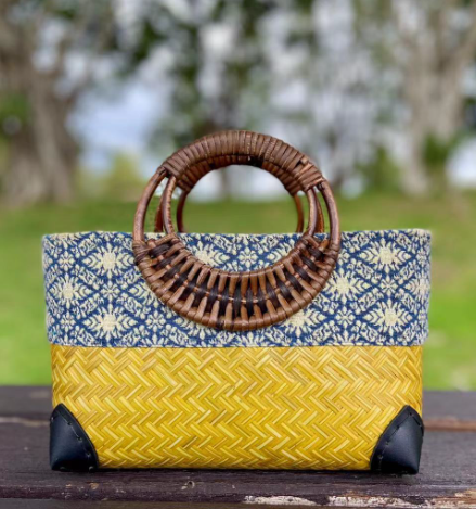 Devako Sakura | Sac à la mode en style plage et bohème en bambou tressé