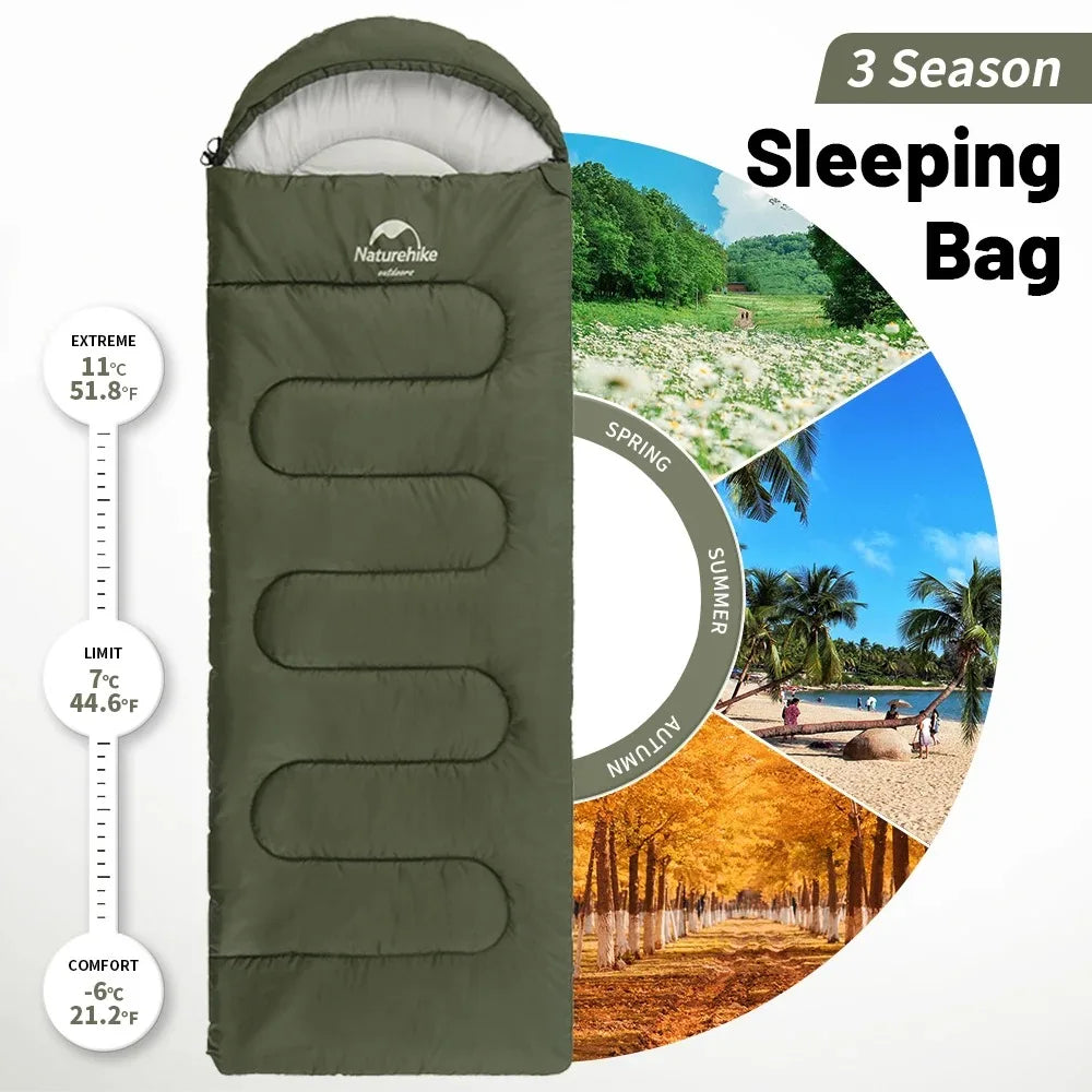 Naturehike Ultraleichter Schlafsack – Kompaktes Packmaß, Erweiterbares Design & Vielseitige Nutzung