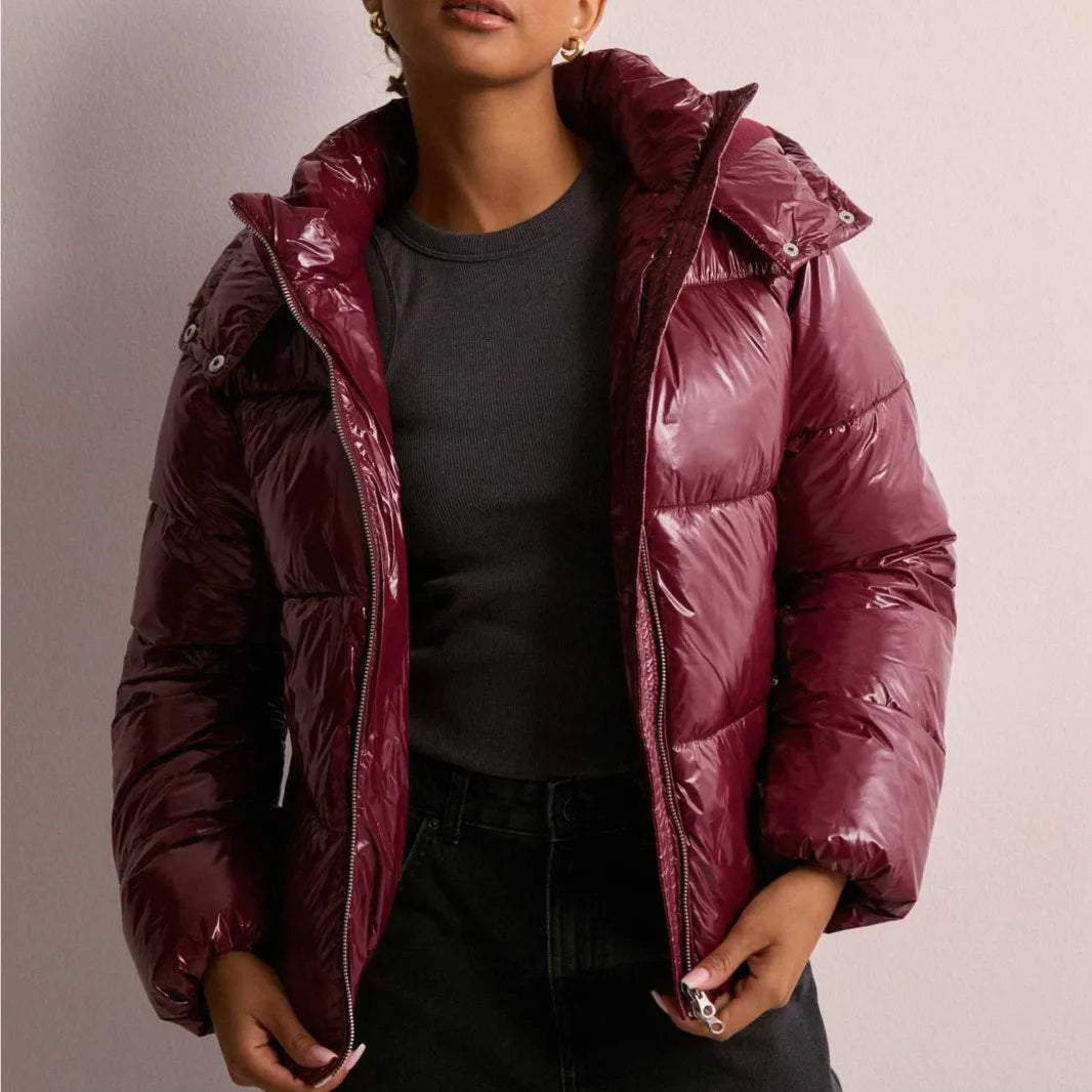 Damen Winterjacke – Steppdesign, Kapuze & Reißverschluss für Kalte Tage