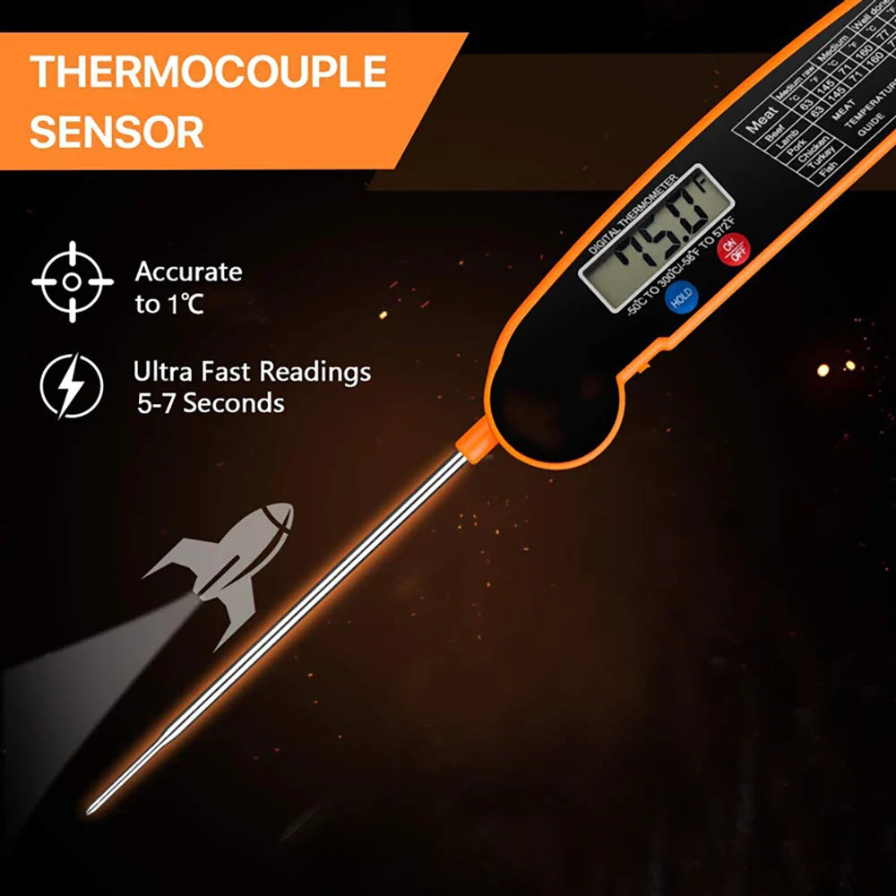 Klappbart køkkentermometer – Præcis måling til perfekte retter