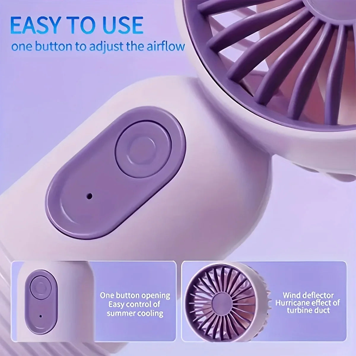 Malý ručný ventilátor – Perfektný do kancelárie, na cestovanie a na cesty