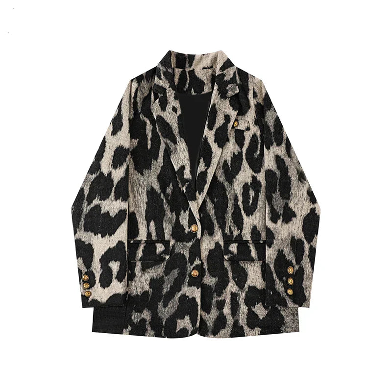 Elegantní leopardí šaty zimní bunda | Elegantní a pohodlná podzimní móda