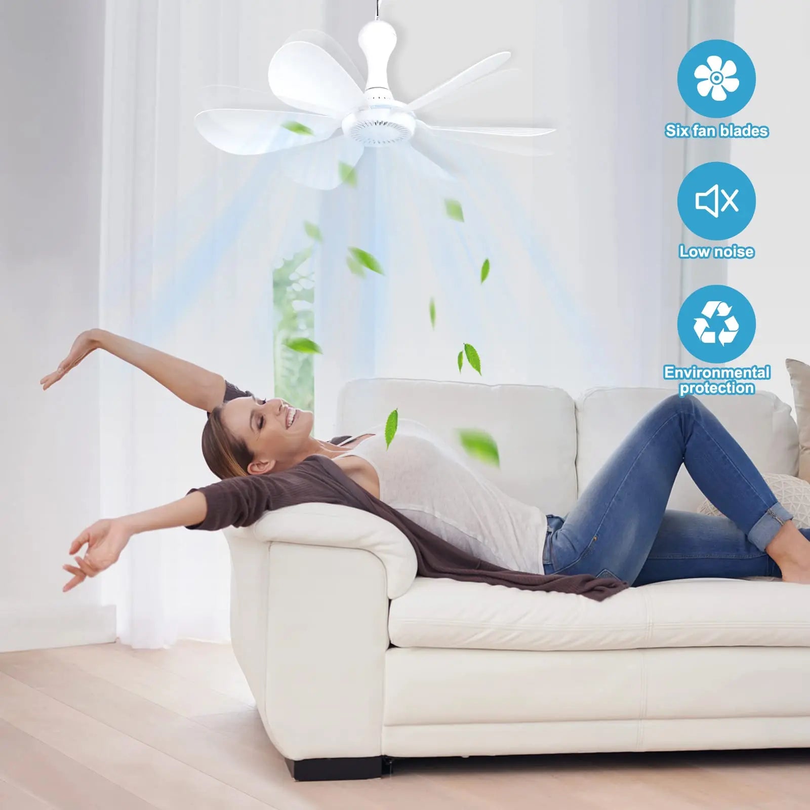 Leiser USB-Hängeventilator - erhellt heiße Sommernächte leise und kühl